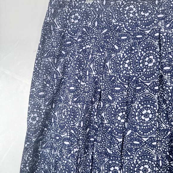 Elegant Navy Patterned‎ Skater Skirt 100% Cotton Size 12 - Picture 5 of 11